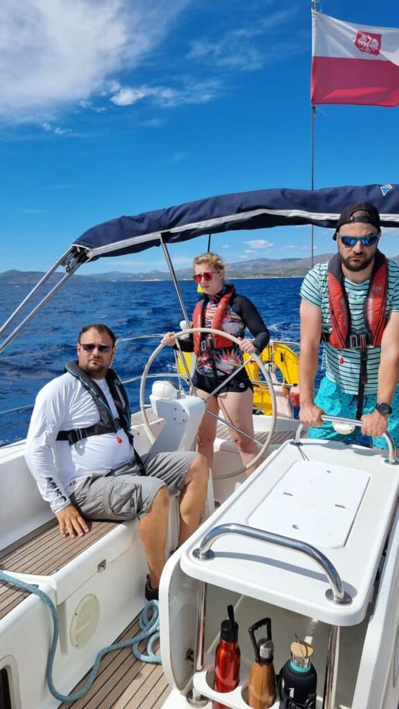Students practicing sailing techniques on the Adriatic Sea