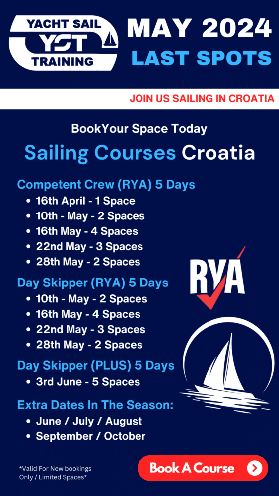 Sailing School Croatia Yacht Sail Training May 2024 RYA Courses